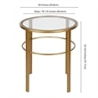 Maklaine Contemporary Side Table with Glass Top in Brass Finish