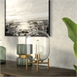 Maklaine Industrial Exposed Bulb Table in Brass with Clear Glass Shade