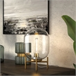 Maklaine Industrial Exposed Bulb Table in Brass with Clear Glass Shade