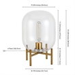 Maklaine Industrial Exposed Bulb Table in Brass with Clear Glass Shade