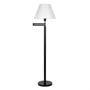 Maklaine Modern Metal Swing Arm Floor Lamp with Empire Shade in Black/Bronze
