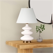 Maklaine Contemporary Glass Triple Gourd Lamp in Matte White