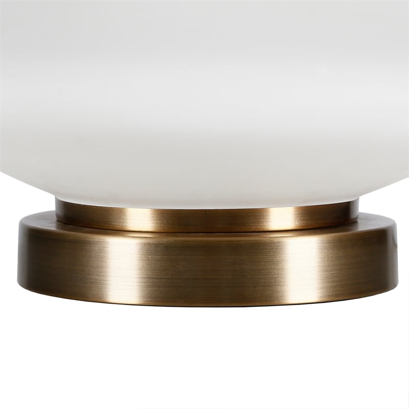 Maklaine Contemporary Glass Triple Gourd Lamp in Matte White
