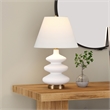 Maklaine Contemporary Glass Triple Gourd Lamp in Matte White