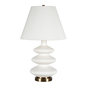 Maklaine Contemporary Glass Triple Gourd Lamp in Matte White