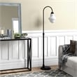 Maklaine Contemporary Arced Metal Floor Lamp in Black