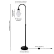 Maklaine Contemporary Arced Metal Floor Lamp in Black