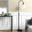 Maklaine Contemporary Arced Metal Floor Lamp in Black
