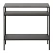 Maklaine Modern Black/Bronze Side Table with Metal Shelves