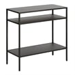 Maklaine Modern Black/Bronze Side Table with Metal Shelves