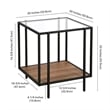 Maklaine Mid-Century Rustic Oak Side Table in Black/Bronze