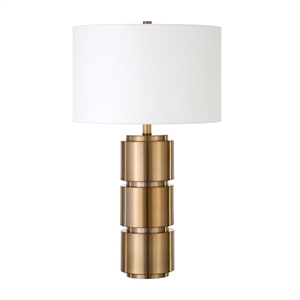 Maklaine Mid-Century Handcrafted Steel Table Lamp in Golden Brass