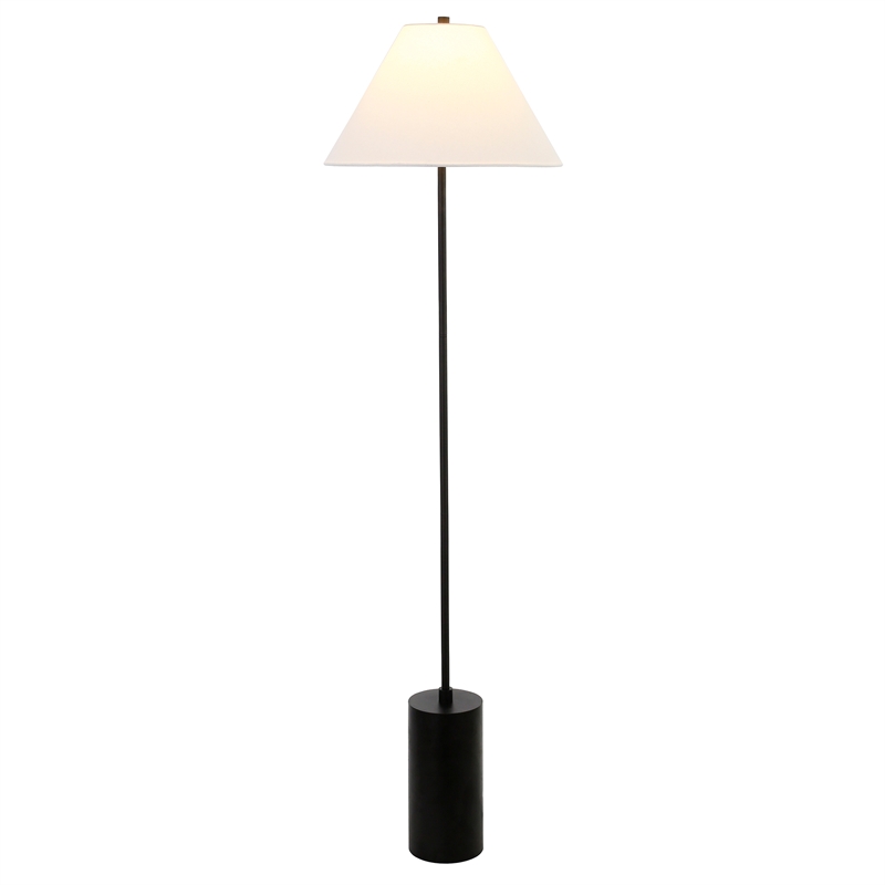 Maklaine Contemporary Floor Lamp with Empire Shade in Black/Bronze