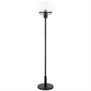 Maklaine Contemporary 62&quot Globe & Stem Floor Lamp in Black/Bronze
