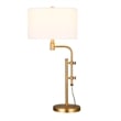 Maklaine Industrial Height-Adjustable Brass Table Lamp