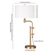 Maklaine Industrial Height-Adjustable Brass Table Lamp