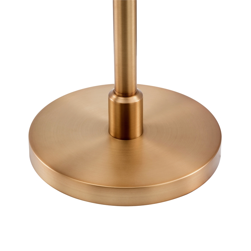 Maklaine Contemporary Floor Lamp with White Shade in Brass