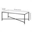 Maklaine Contemporary Coffee Table with Glass Top in Black/Bronze