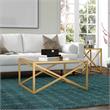 Maklaine Contemporary Square Coffee Table in Black/Bronze