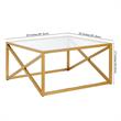 Maklaine Contemporary Square Coffee Table in Black/Bronze