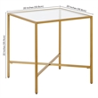 Maklaine Contemporary Side Table with Glass Tabletop in Brass Finish