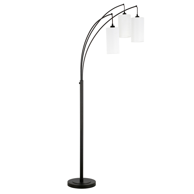 Maklaine Contemporary 3-Light Floor Lamp in Black/Bronze