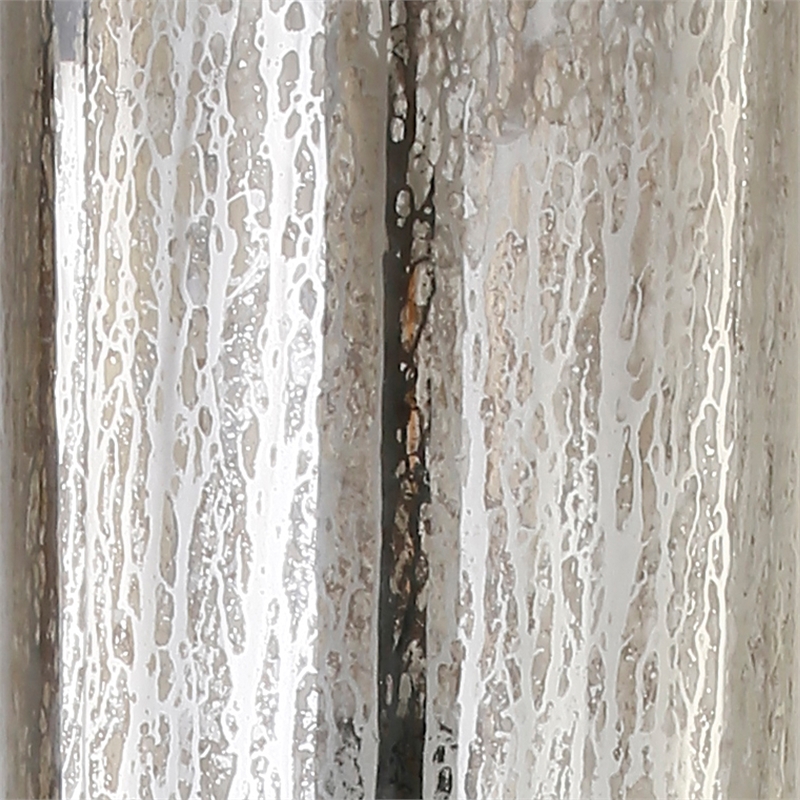 Maklaine Contemporary Floor Lamp with Mercury Glass Shade in Brushed Nickel