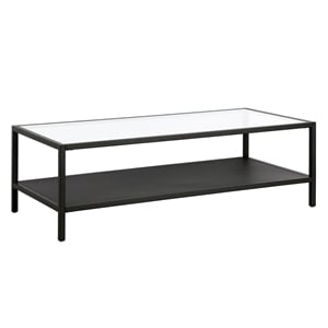 Maklaine Contemporary 54 &quot Coffee Table in Black/Bronze