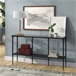 Maklaine Contemporary 2-Bulb Table Lamp in Rustic Oak and Brass