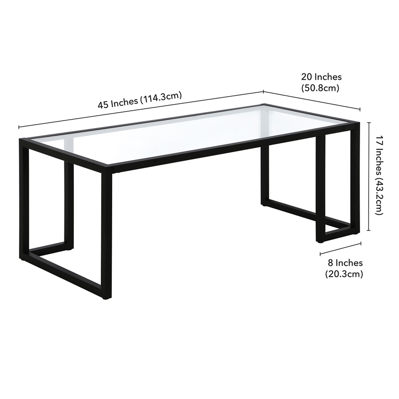 Maklaine Contemporary 45'' Coffee Table in Blackened Bronze