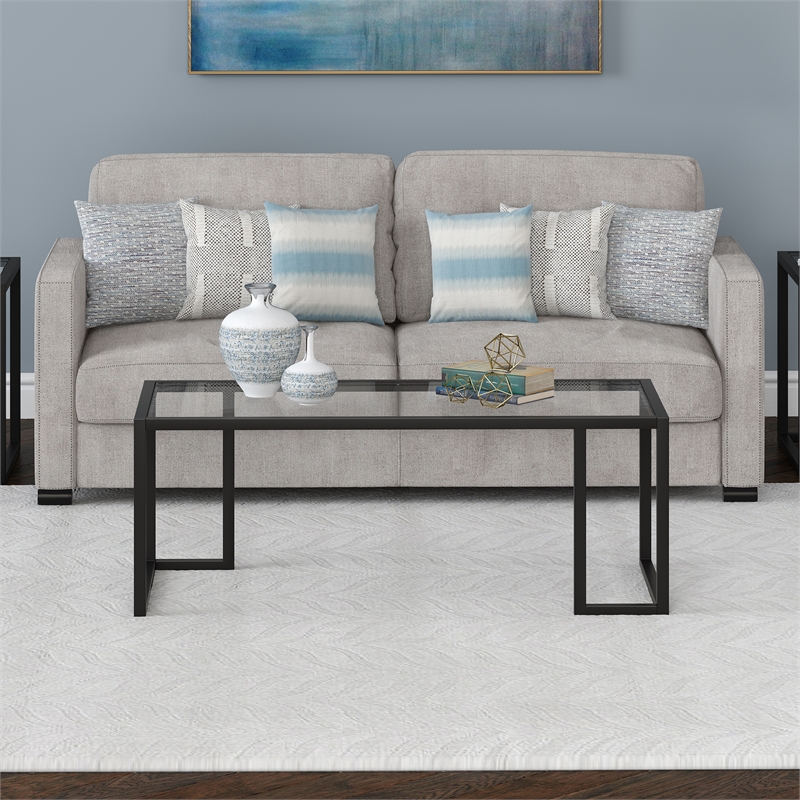 Maklaine Contemporary 45'' Coffee Table in Blackened Bronze