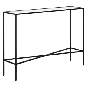 Maklaine Industrial 42&quot Steel Console Table in Black