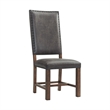 Maklaine 6 Piece  Dining Set with Tall Back Chairs and Settee in Rich Walnut