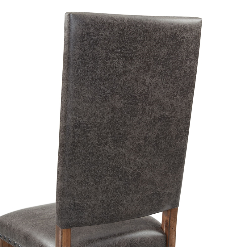 Maklaine 6 Piece  Dining Set with Tall Back Chairs and Settee in Rich Walnut
