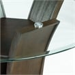 Maklaine Transitional Glass Round Counter Height Dining Table in Walnut