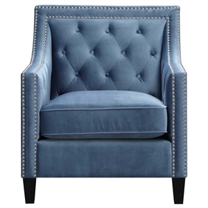 maklaine pine & polywood accent arm chair in marine blue finish