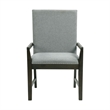 Maklaine Transitional Wood Standard Height Arm Chair Set in Gray