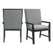 Maklaine Transitional Wood Standard Height Arm Chair Set in Gray