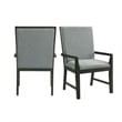 Maklaine Transitional Wood Standard Height Arm Chair Set in Gray
