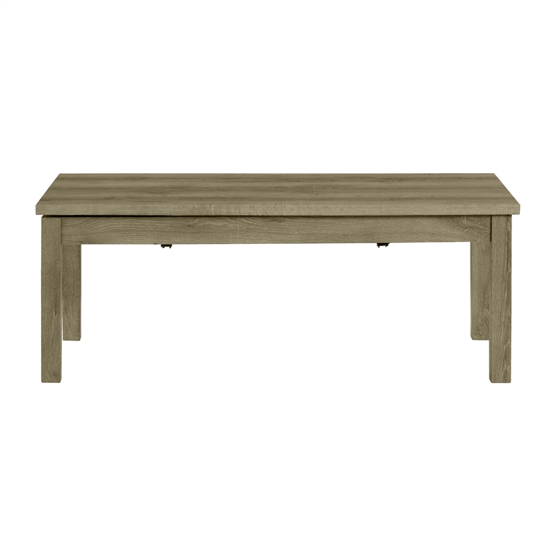 Maklaine Transitional Wood 3PC Occasional Table Set with Lift Top in Oak