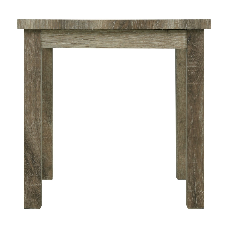 Maklaine Transitional Wood 3PC Occasional Table Set with Lift Top in Oak