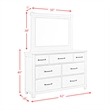 Maklaine Wood 7-Drawers Bedroom Dresser with Mirror Set in Brown
