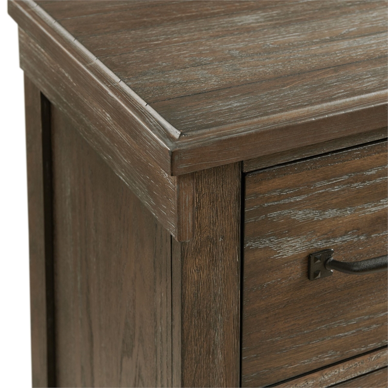 Maklaine Wood 7-Drawers Bedroom Dresser with Mirror Set in Brown