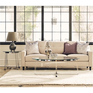maklaine 2 piece metal and acrylic occasional table set in clear