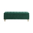 Maklaine Modern Velvet Tufted Storage Ottoman in Green Finish
