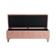Maklaine Modern Velvet Tufted Storage Ottoman in Pink Finish