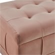 Maklaine Modern Velvet Tufted Storage Ottoman in Pink Finish