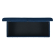 Maklaine Modern Velvet Tufted Storage Ottoman in Blue Finish