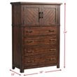 Maklaine Solid  MDF/Poplar Solid Wood 4 Drawer Chest in Walnut Finish