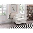 Maklaine Transitional Faux Leather Tufted Seat Chair in White
